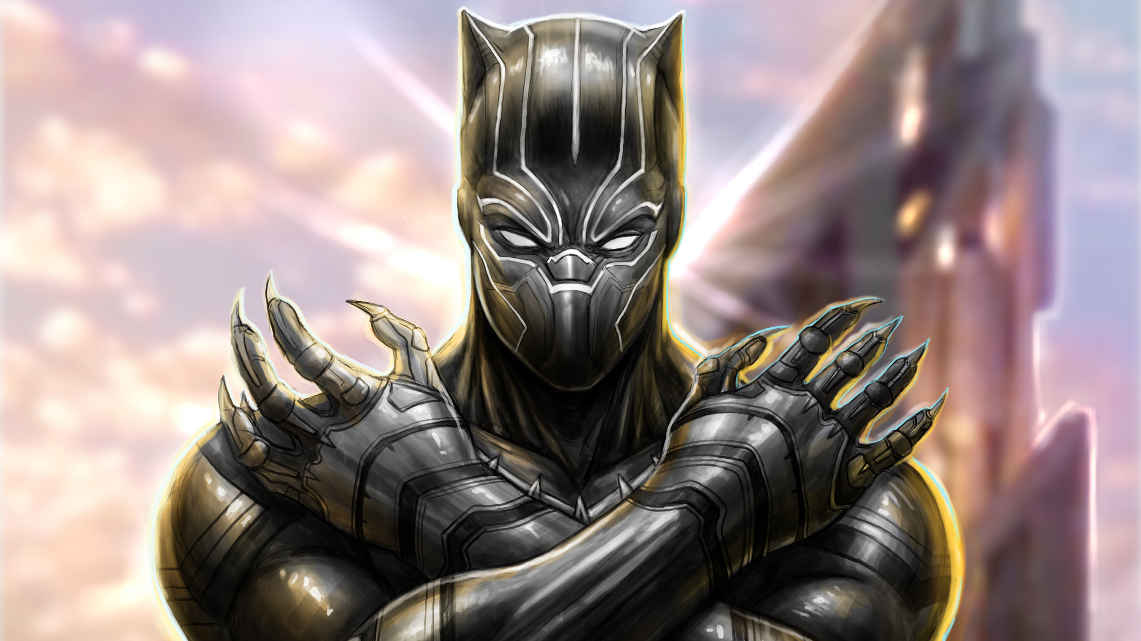 Black Panther New Arts 4k HD Wallpaper Image
