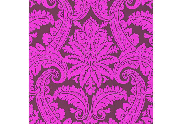 One Kings Lane The Layered Look Foil Damask Wallpaper
