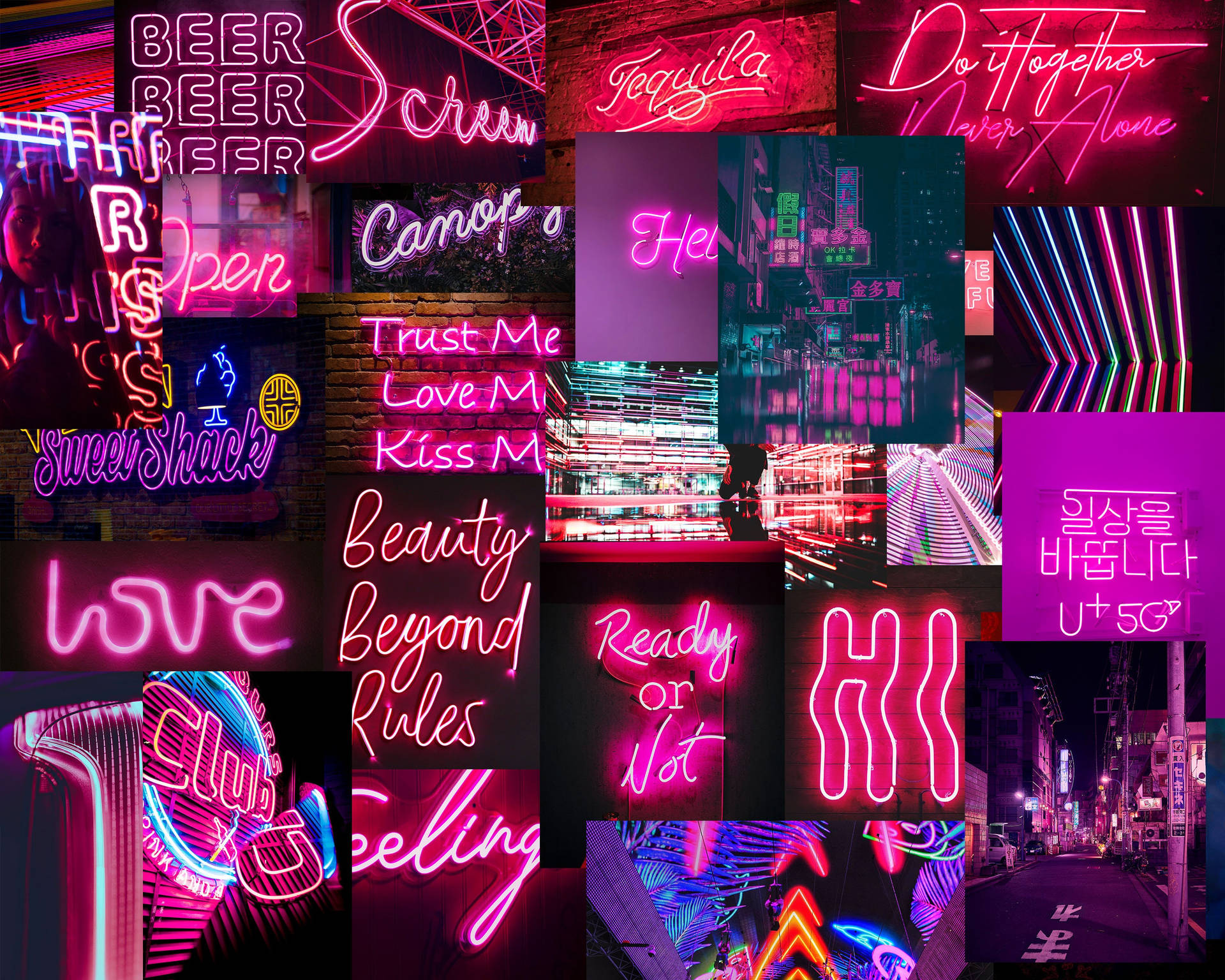Neon Pink Desktop Background Wallpaper