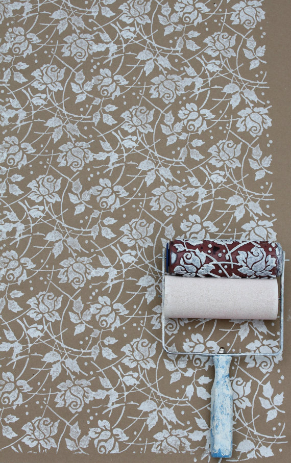 Sea Roses And Applicator By Not Wallpaper Patterned Paint Rollers