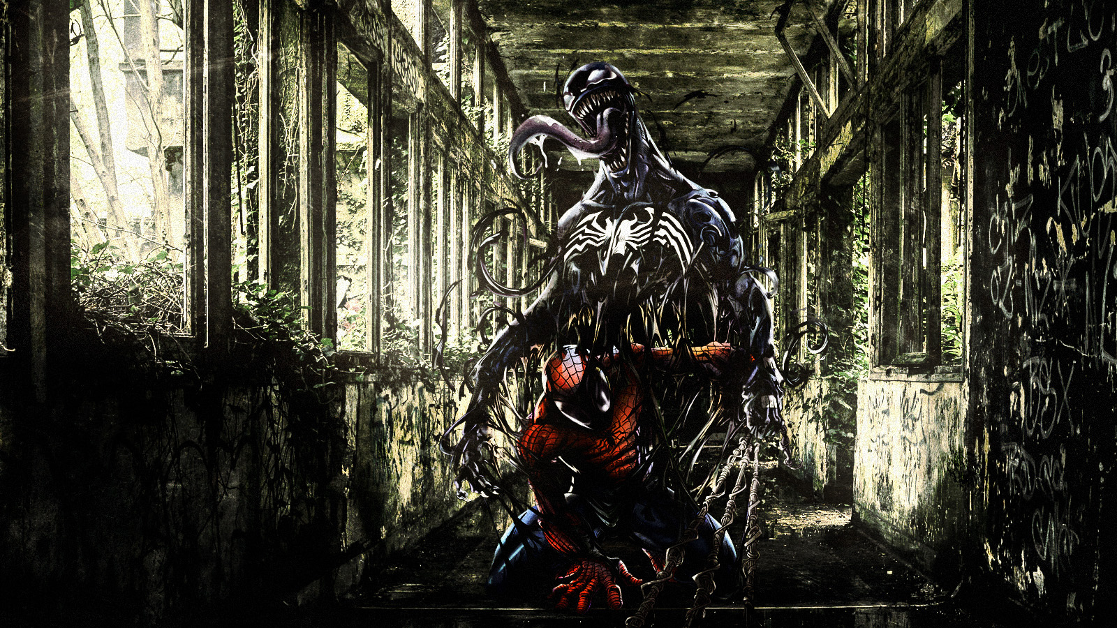 Spider Man And Symbiote Wallpaper By Franky4fingersx2