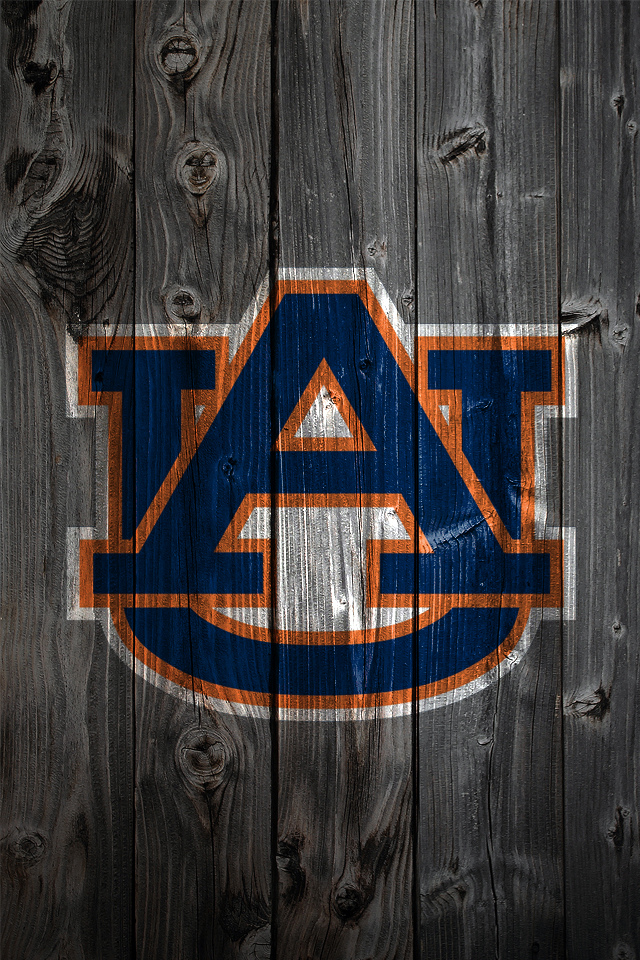 Auburn Tigers Logo on Wood Background   iPhone 4 wallpaper