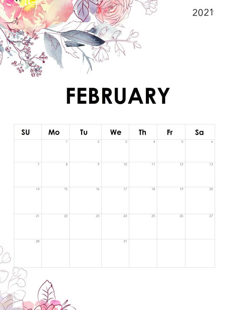 February Desktop Calendar Wallpaper