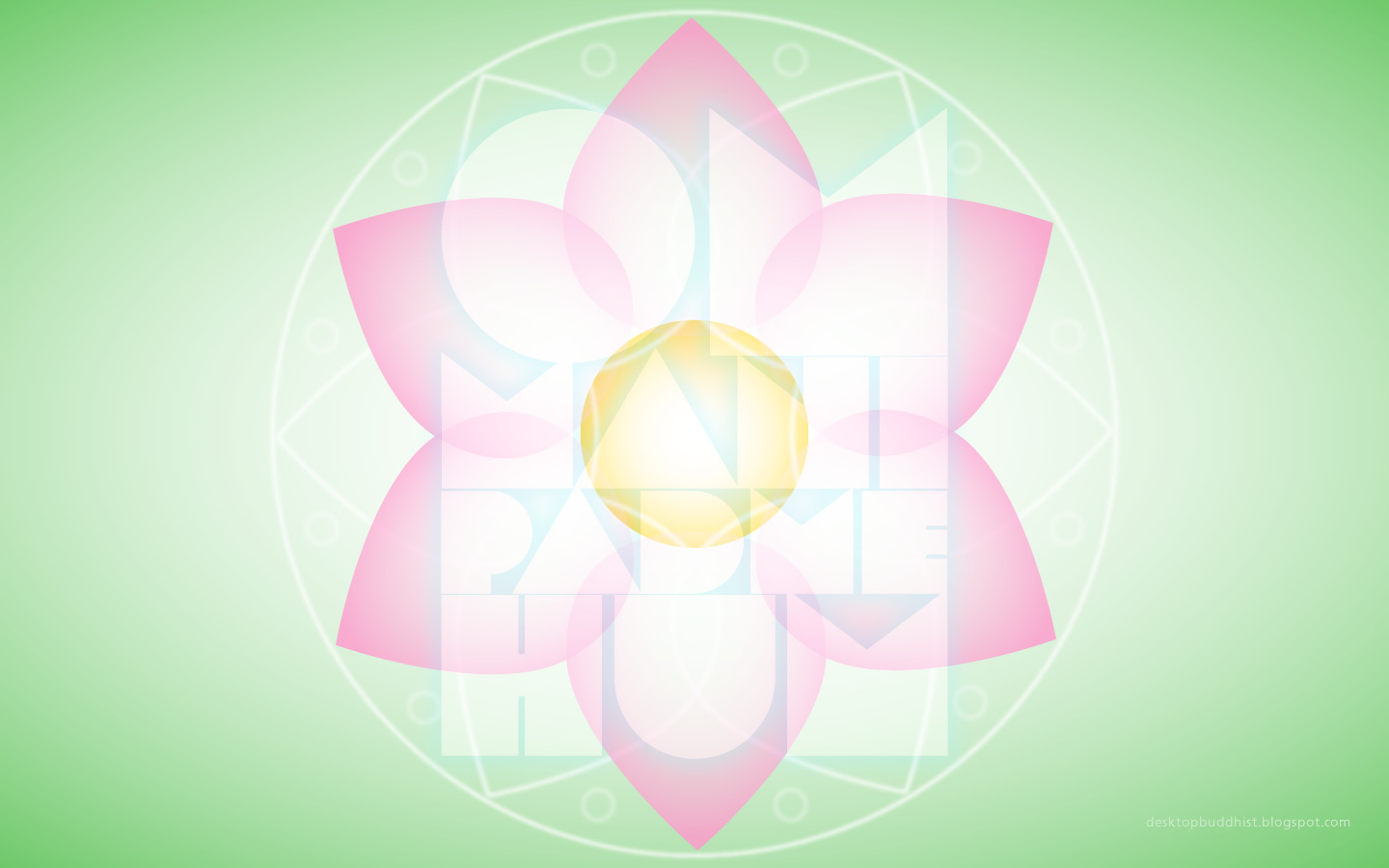 Desktop Buddhist Lotus And Guanyin Mantra Wallpaper