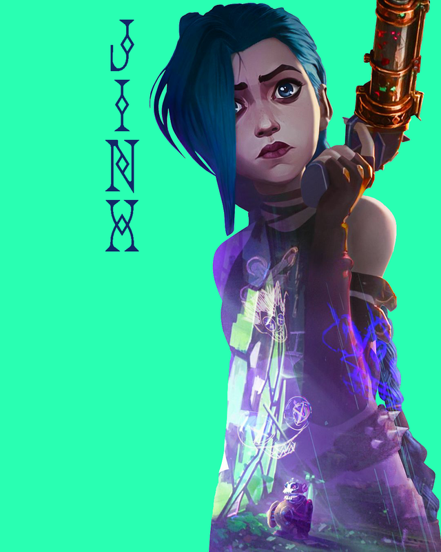 A Quick Jinx Wallpaper I Made From The Arcane Poster R Leagueofjinx