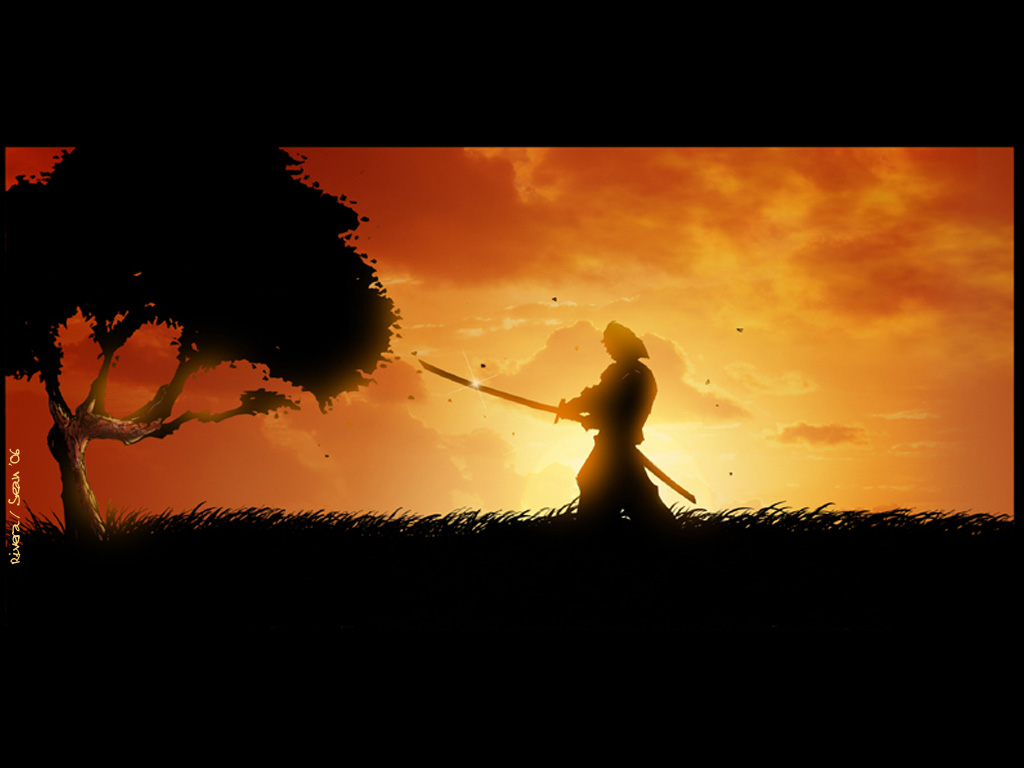Samurai Sunset Desktop By