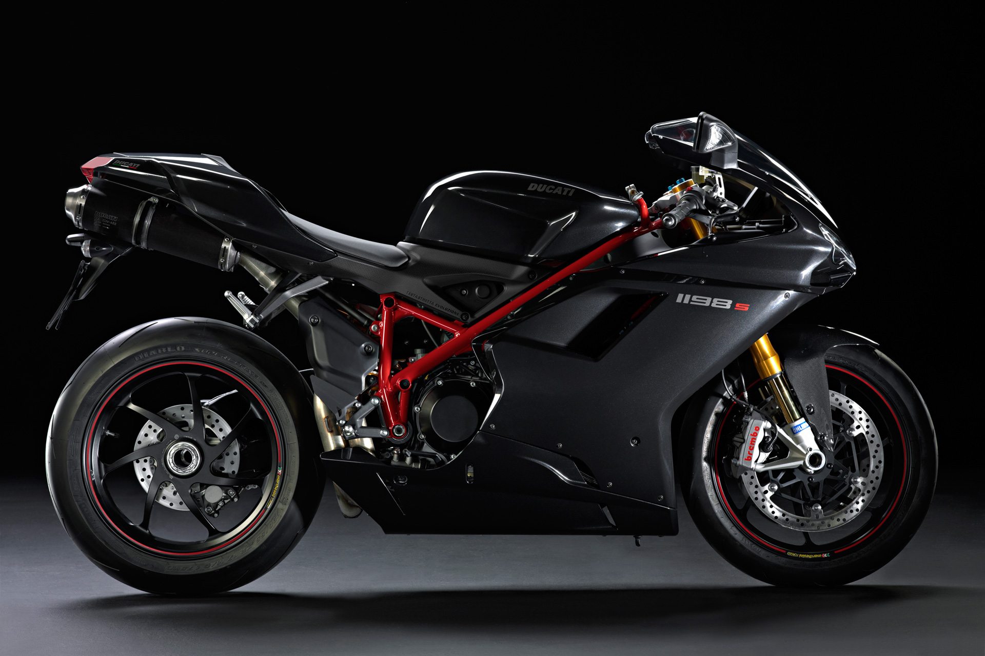 Ducati 1198 S Superbike on a Black Background