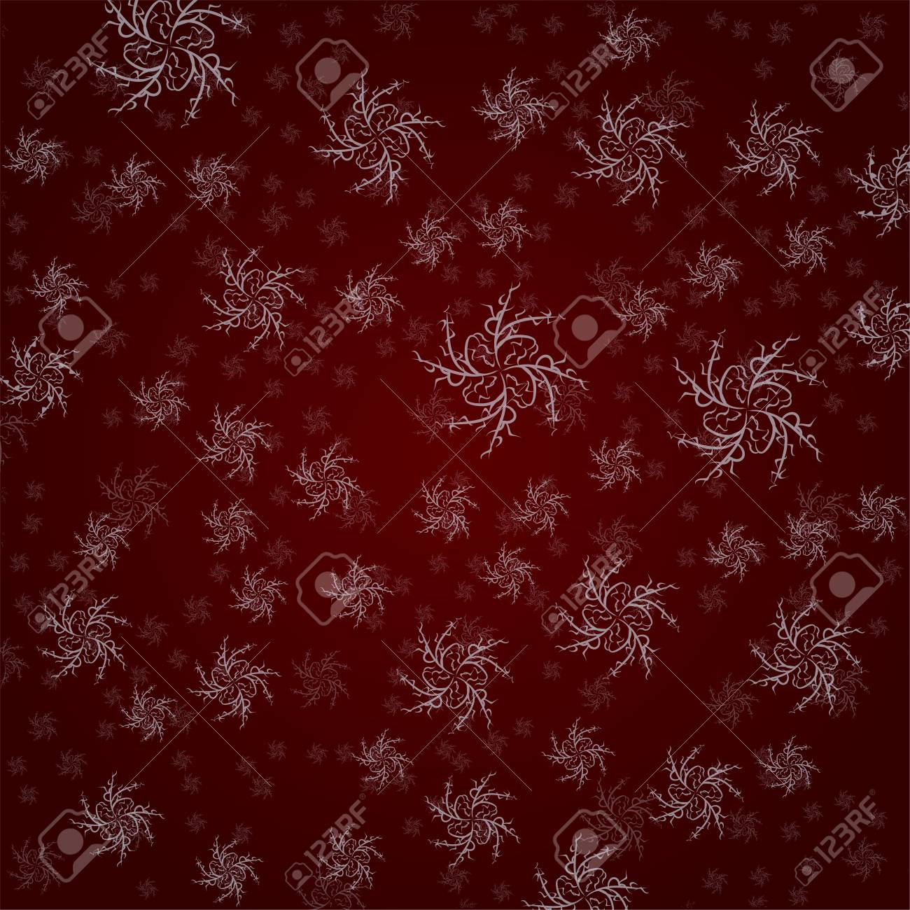 Snowflakes Pattern On A Burgundy Background Beautiful Christmas