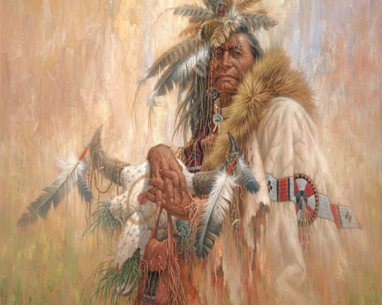 Native American Art By Larry Fanning Desktop Wallpaper