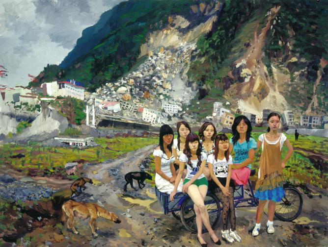 Chinese Artist Liu Xiaodong Painting Natural Disasters