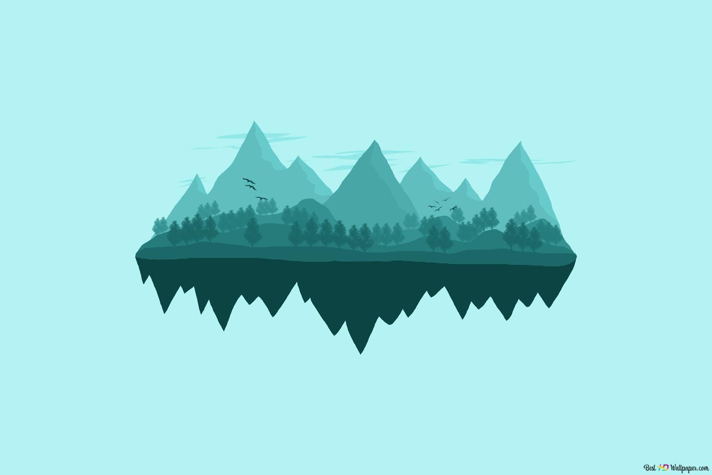 Floating Island 4k Wallpaper