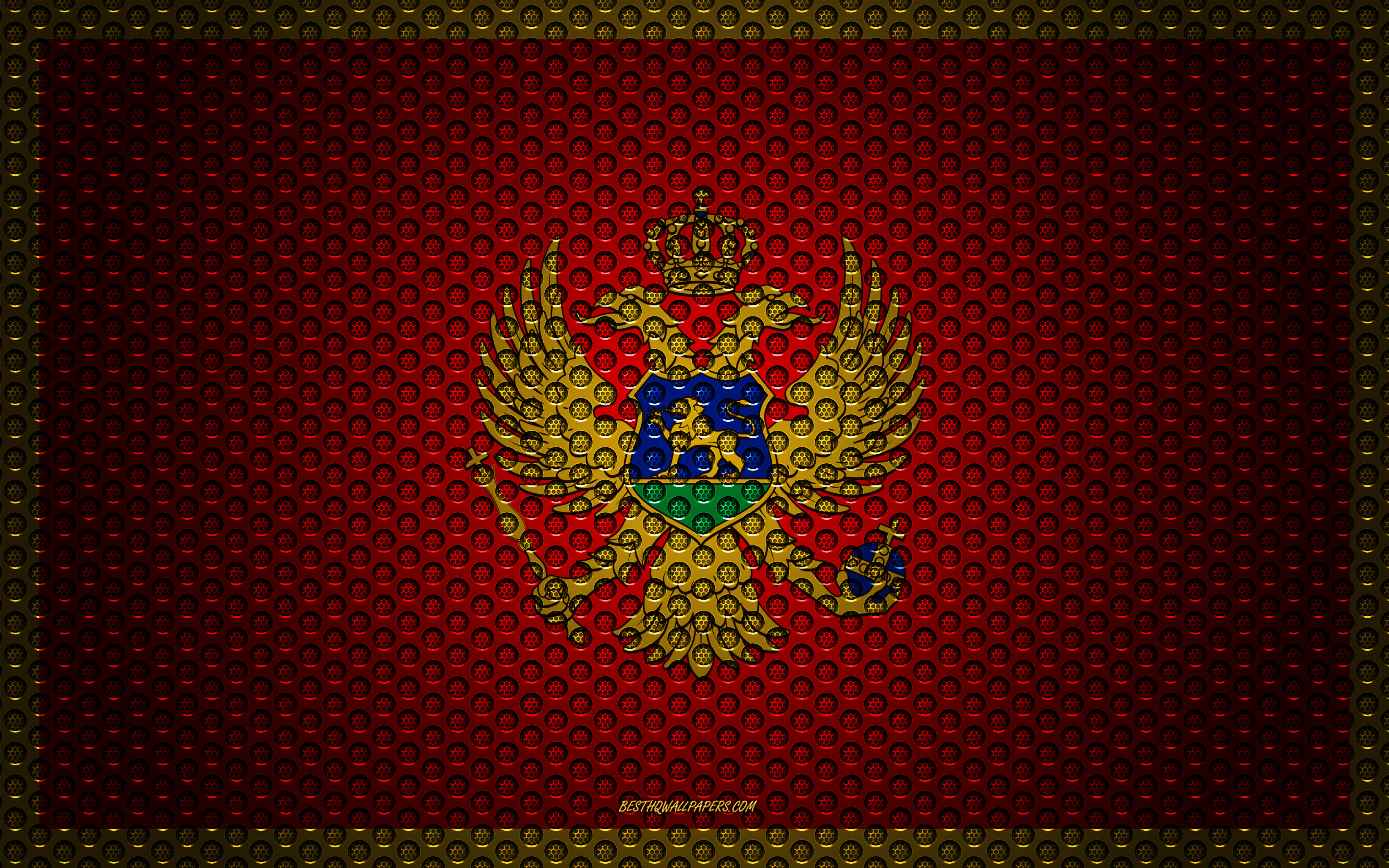 Wallpaper Flag Of Montenegro 4k Creative Art Metal