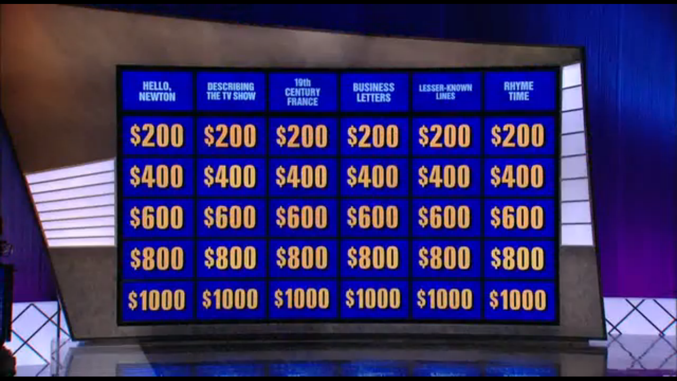 Jeopardy Game Board Shows Powered By Wikia