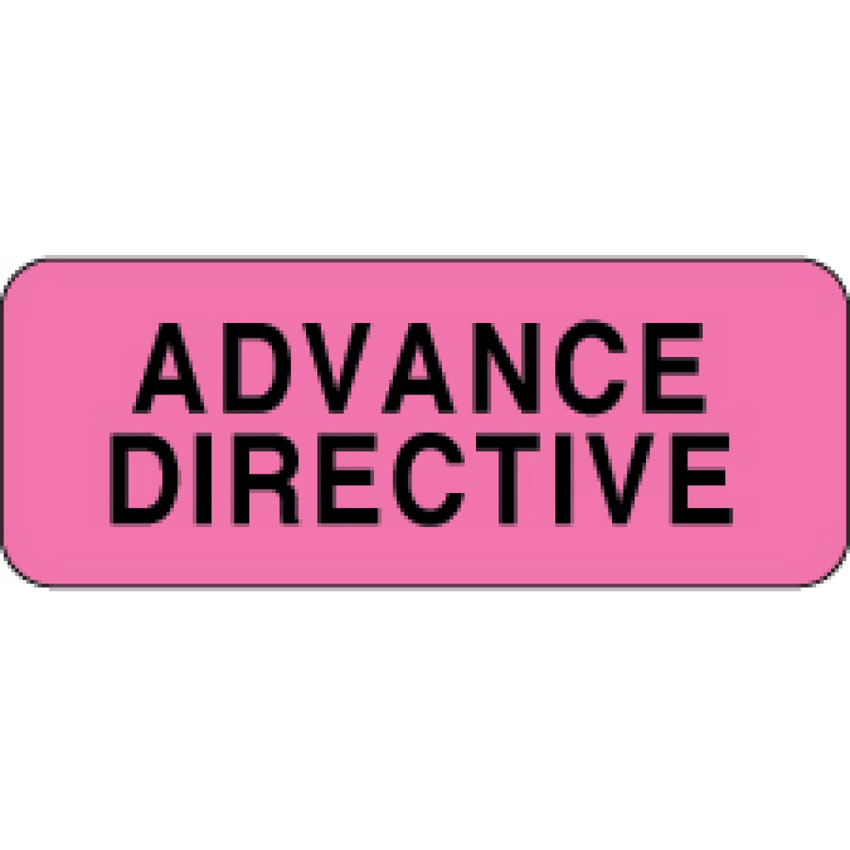 Label Paper Permanent Advance Directive X Fl Pink