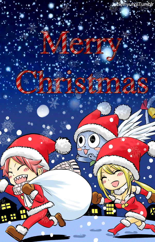 Free download lucielhyung Merry Christmas and Happy Holidays Anime  [601x940] for your Desktop, Mobile & Tablet | Explore 22+ Fairy Tail Anime  Christmas Wallpapers | Fairy Tail Hd Wallpaper, Fairy Tail Backgrounds,