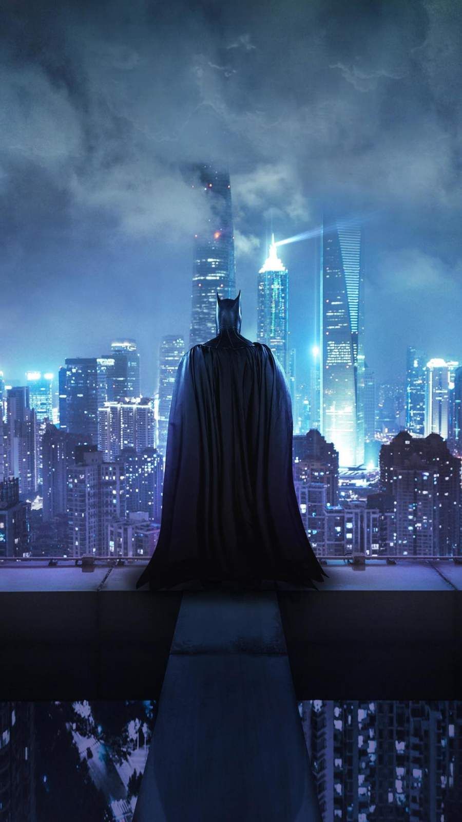 Batman Standing On The Rooftop iPhone Wallpaper