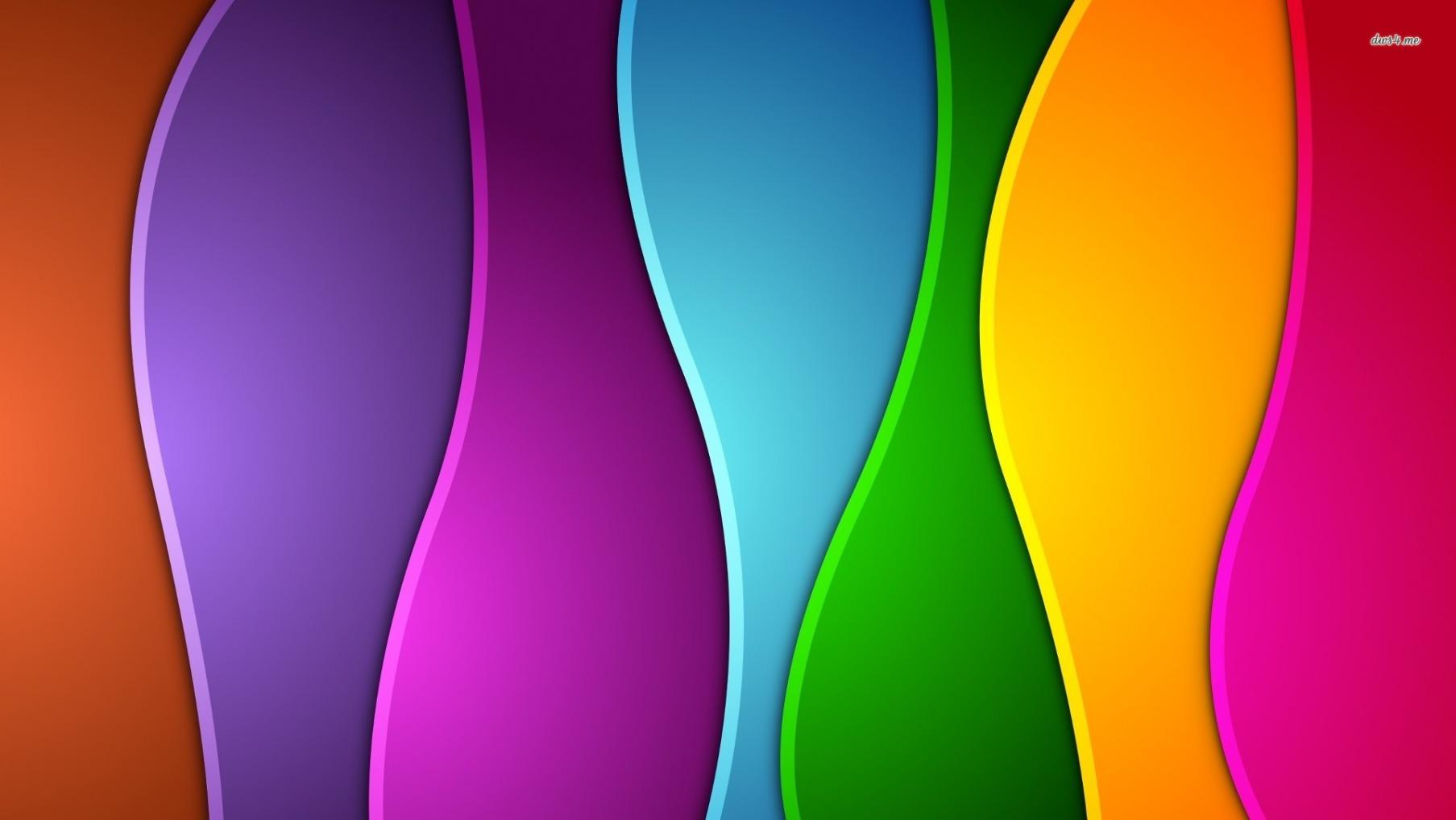 Wallpaper Colorful Vertical Waves Abstract