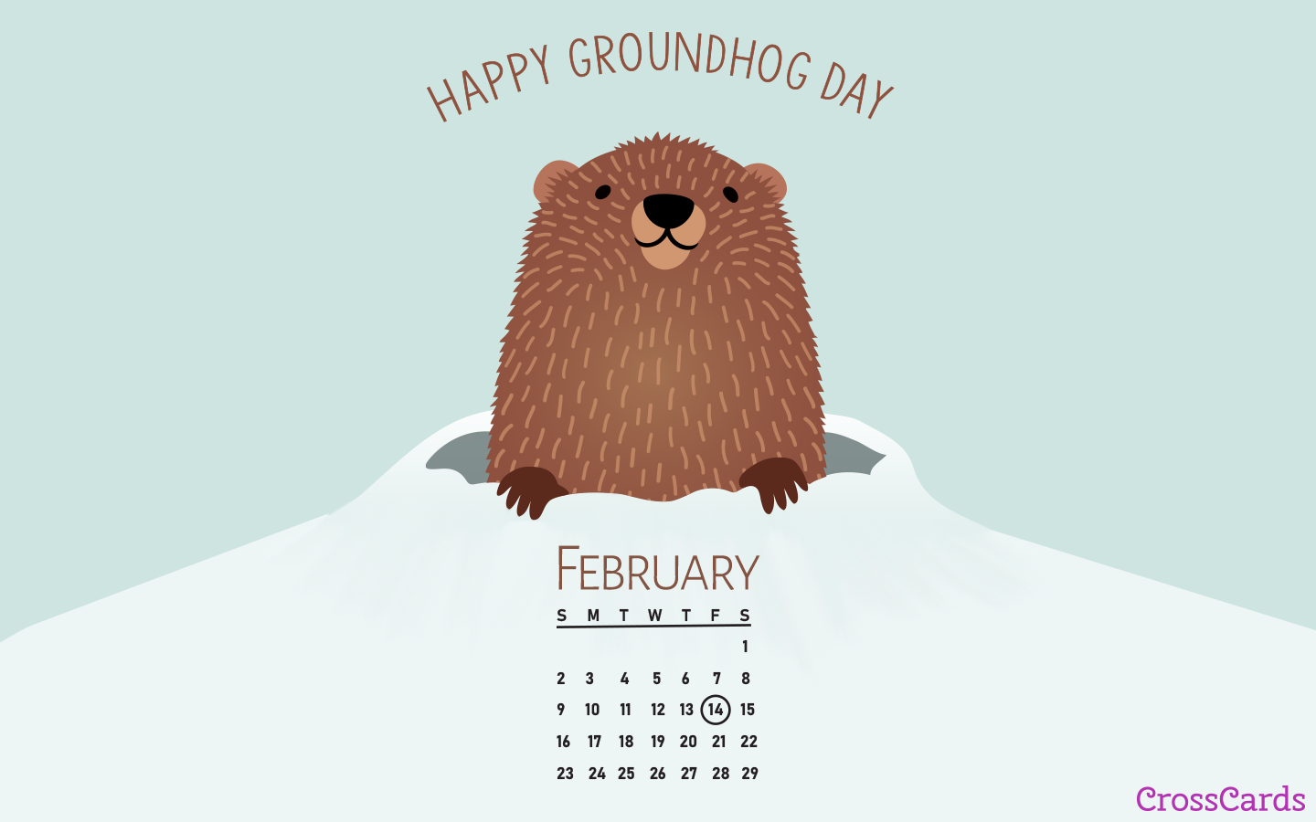 February Groundhog Day Desktop Calendar