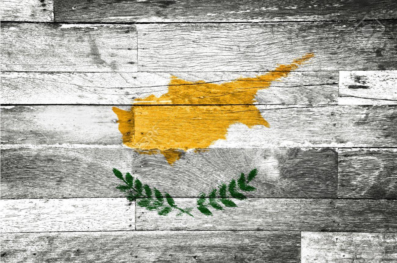 Cyprus Flag Painted On Old Wood Background Stock Photo Picture