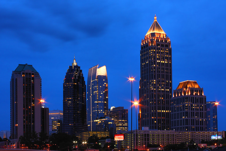 Atlanta Skyline Stock Photo At Night
