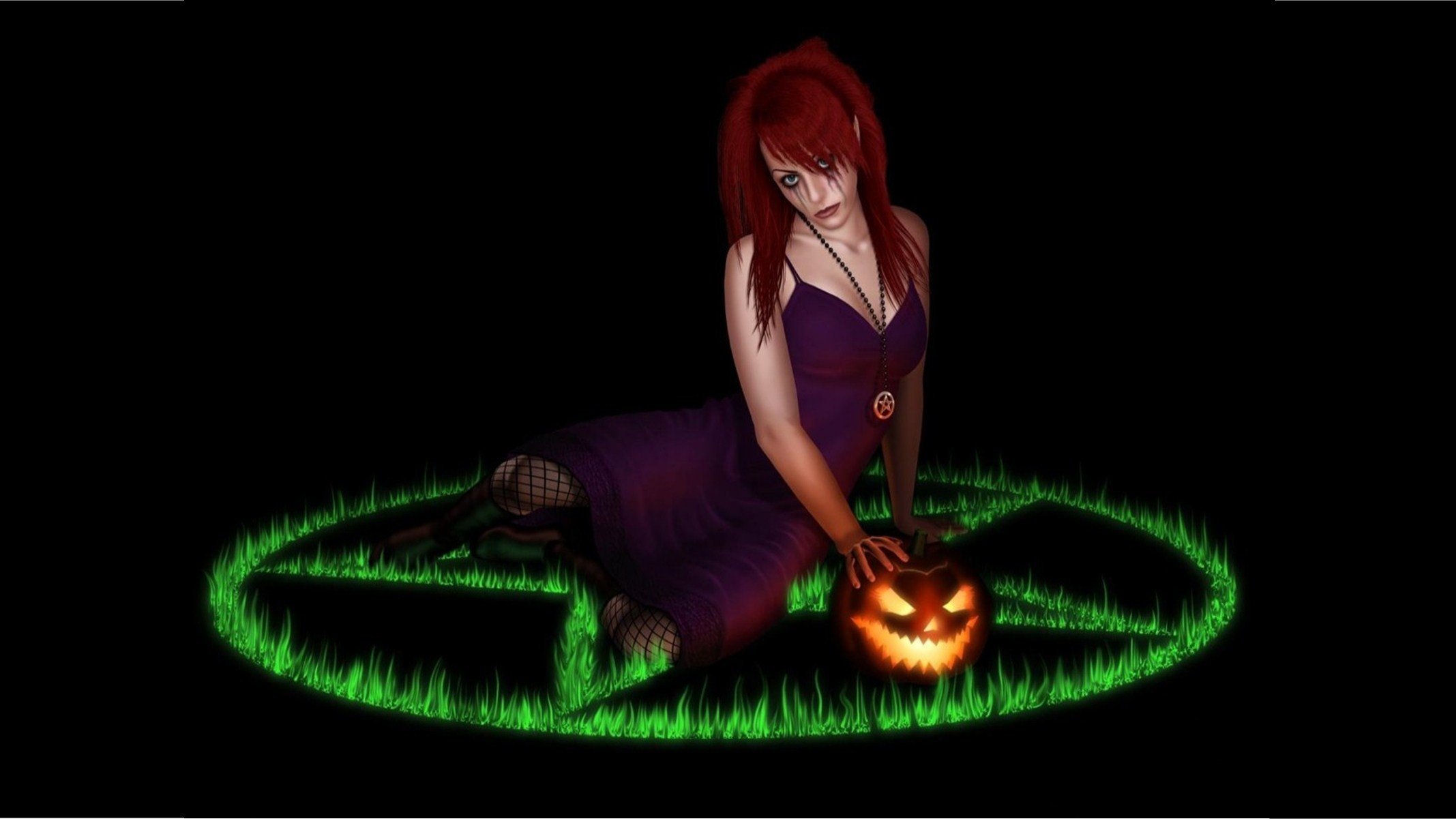 the witch and pentagram Wallpaper Background 27049
