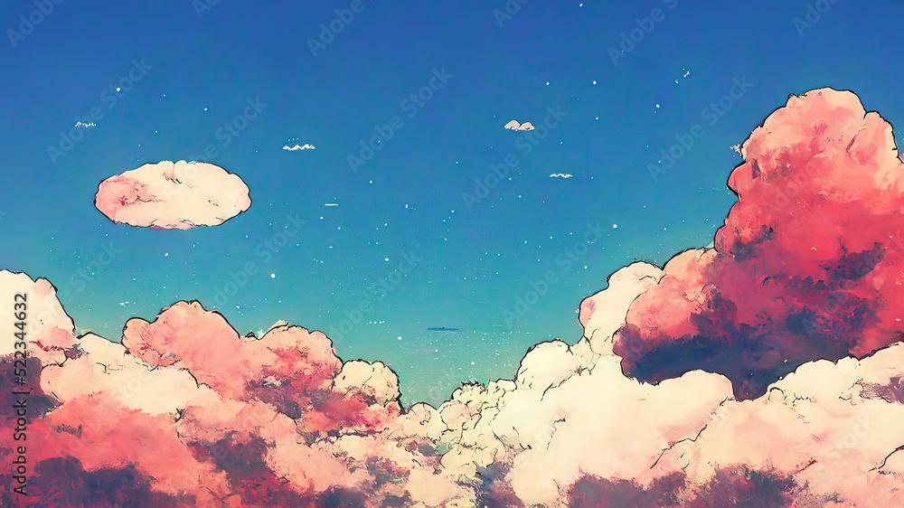 Anime Manga Cloud Painting 4k Sky Wallpaper Moody Colorful