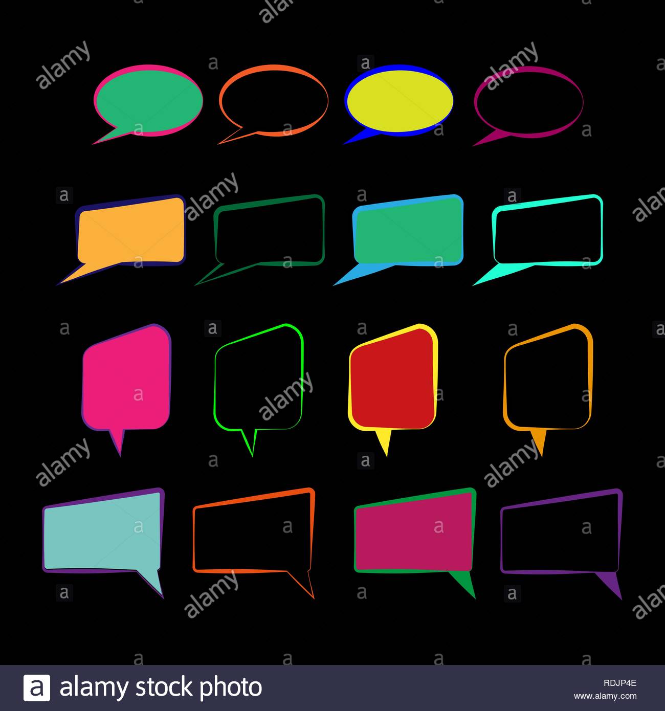 Set Of Multicolored Messaging Background Patterns Stock Vector