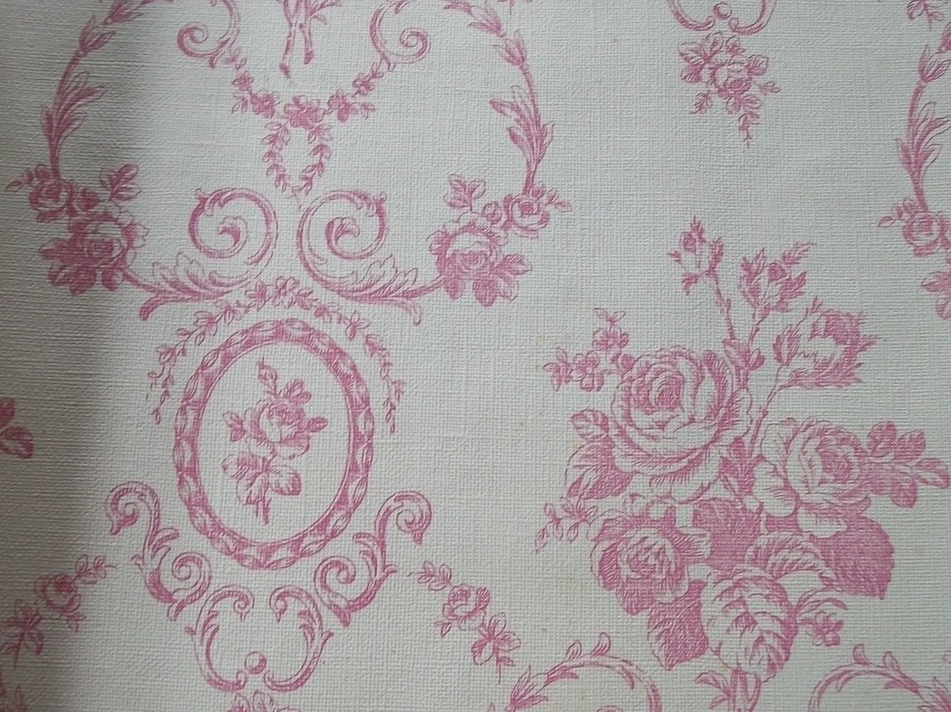 Vintage French Wallpaper Sample Sheet Pink By Afarmhouseinfrance
