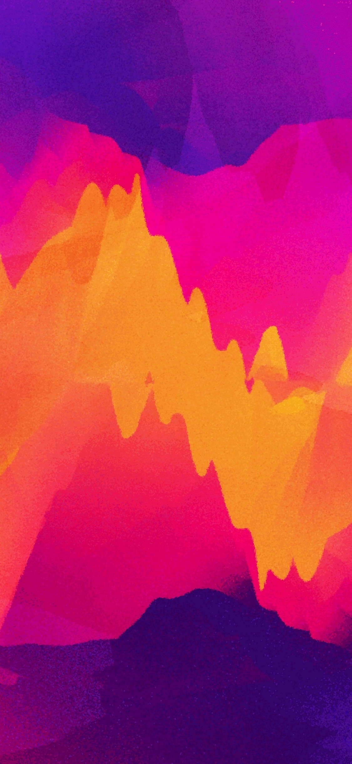 Abstract iPhone 14 Pro Max wallpaper with vibrant orange, pink, and purple hues, creating a dynamic and visually appealing design