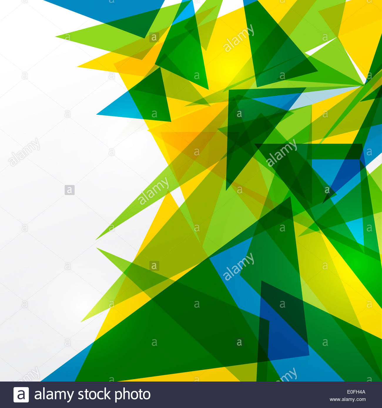 Abstract Geometry Background With Brazil Flag Colors Stock Photo