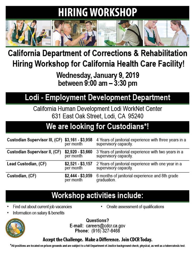 Cdcr Careers Lodi Join Recruiters At Our Custodian