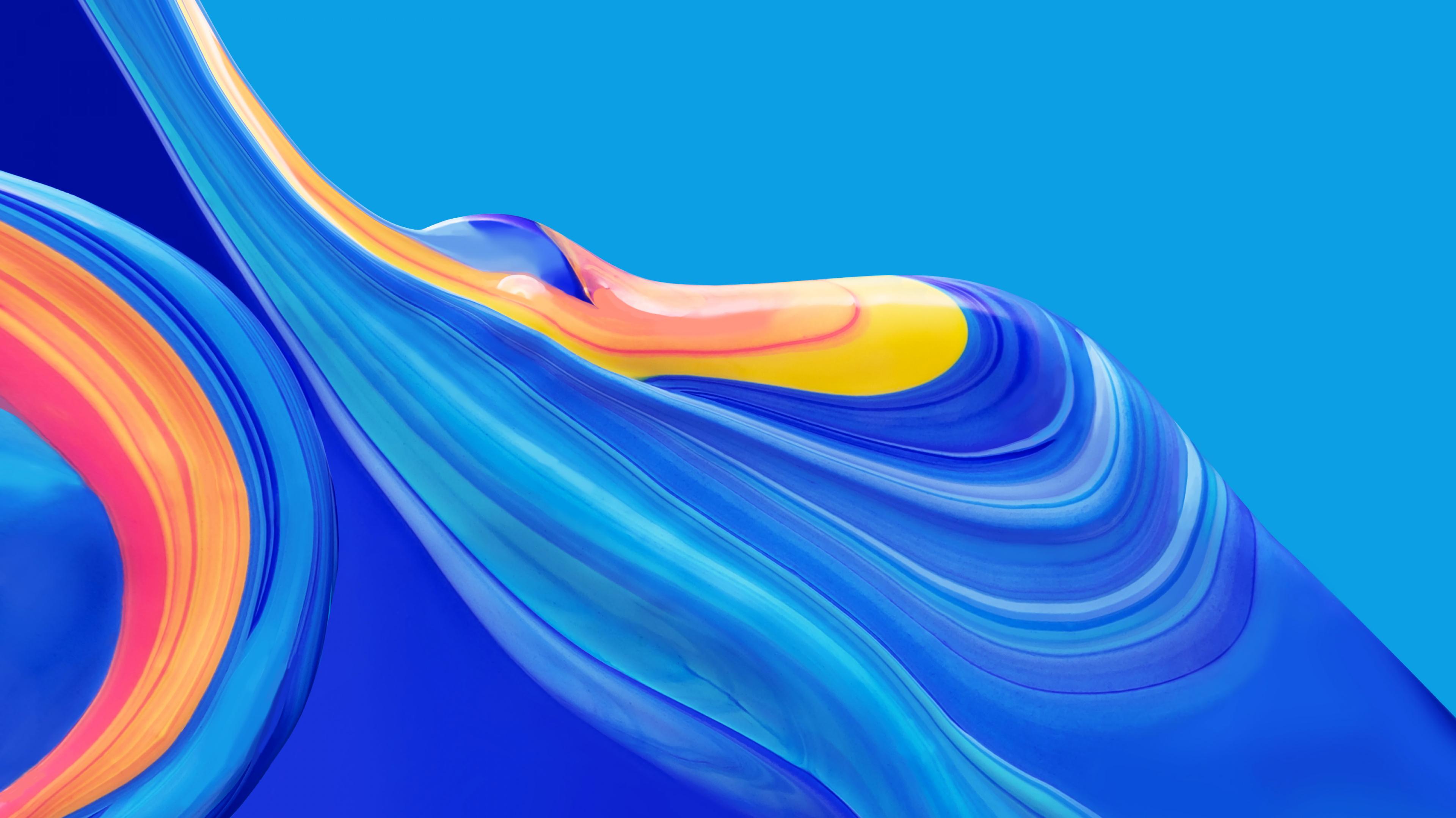 Abstract Blue Wave Digital Art 4K Wallpaper