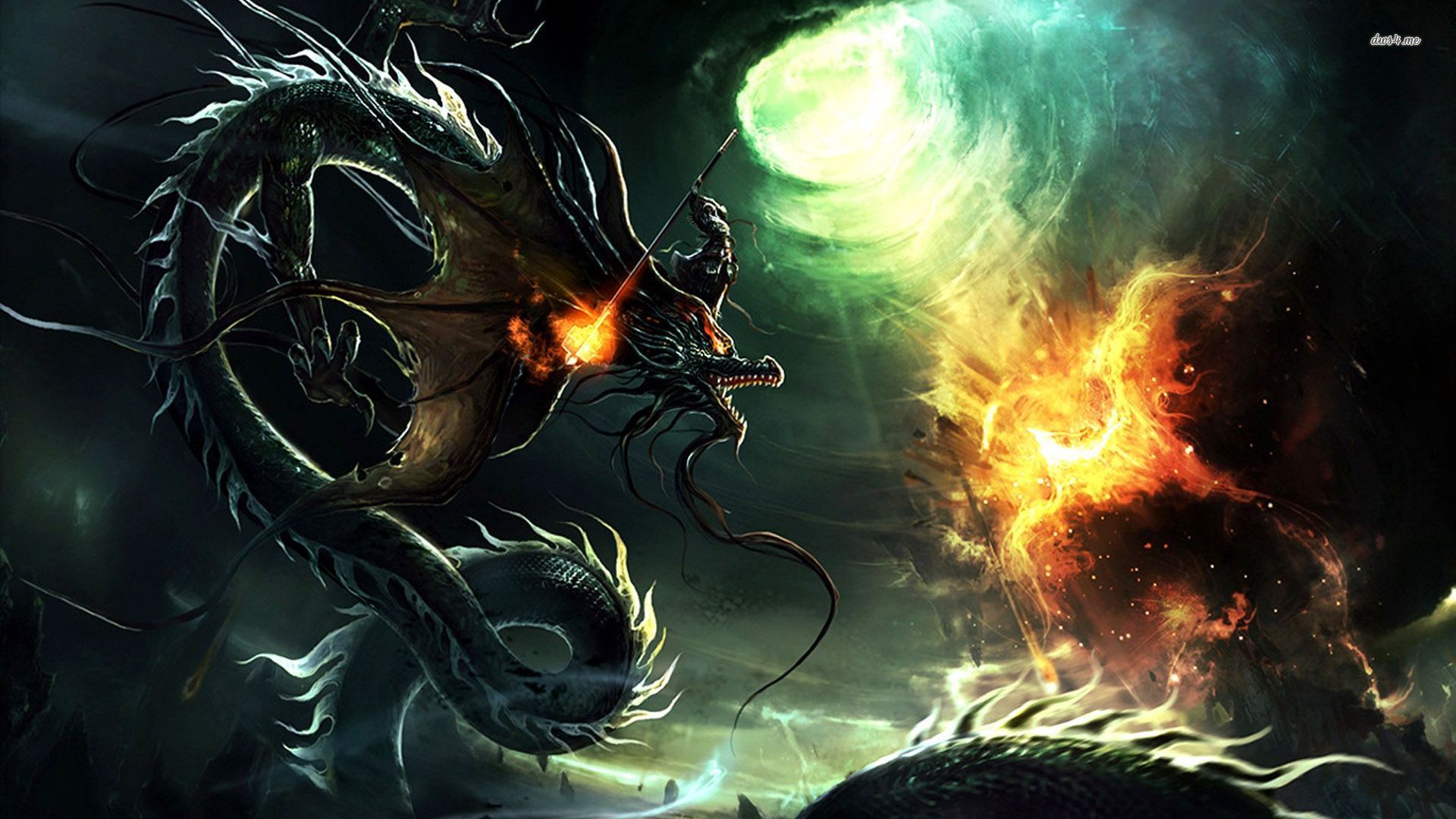 Dragon vs phoenix wallpaper Wallpaper Wide HD
