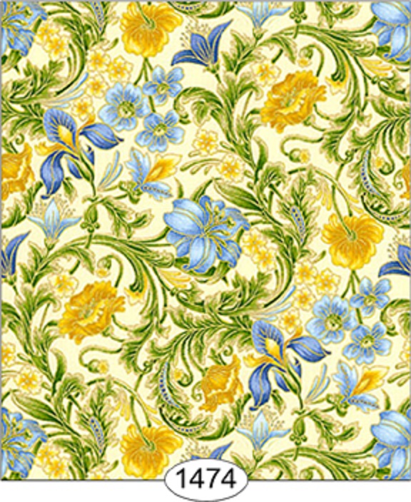 Details About Dollhouse Wallpaper Floral Tapestry Blue