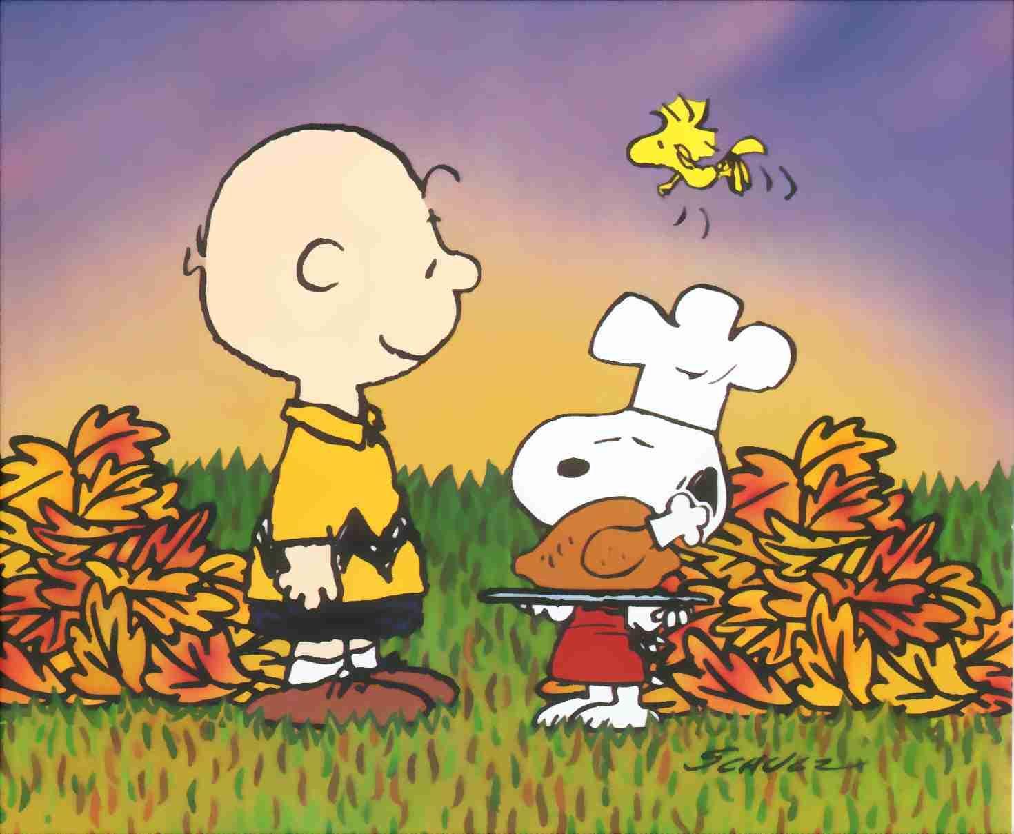 Snoopy Charlie Brown Thanksgiving Seasonal Wallpaper Image