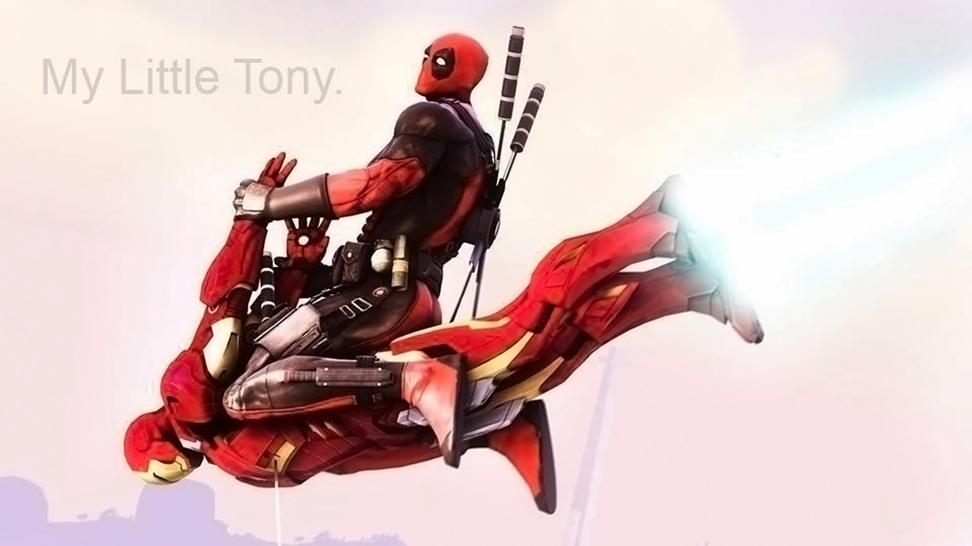 Deadpool Iron Man Riding Funny Marvel Ics HD Wallpaper