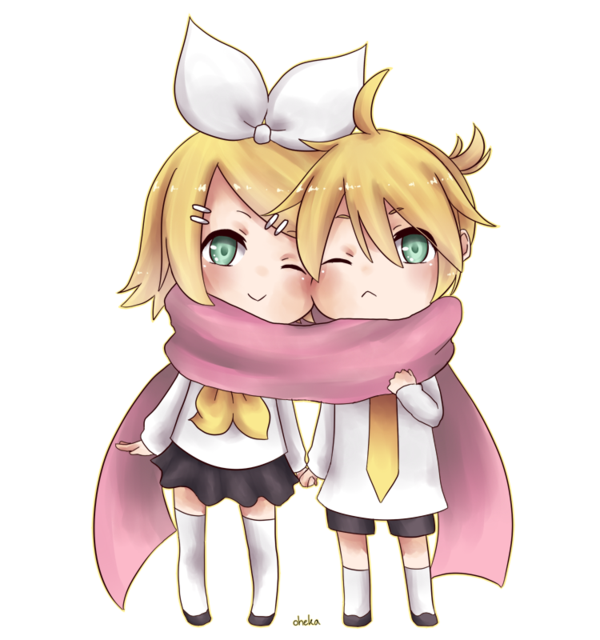 Chibi Rin and Len by oheka