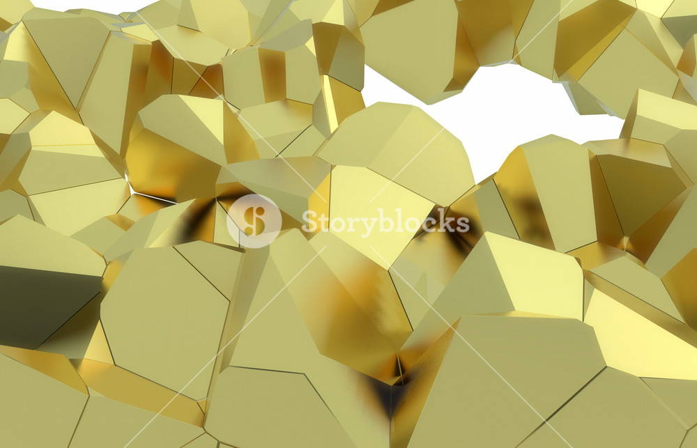 3d render golden modern shattered wall texture random clusters