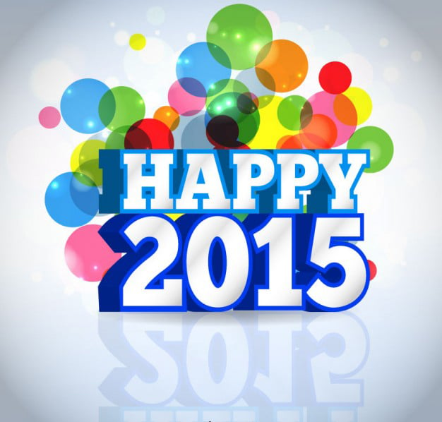 Happy New Year 2015 vector card The best collection of free vector