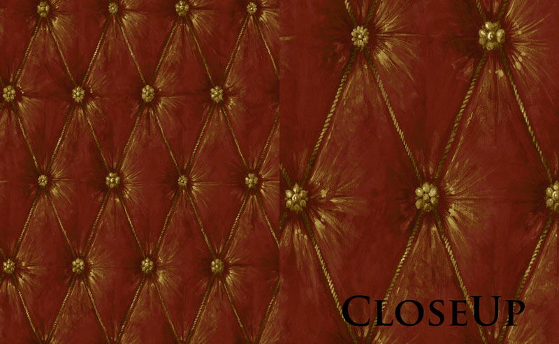 Tanya S Tufted Wall Paper Print Red And Gold Tuft Designer