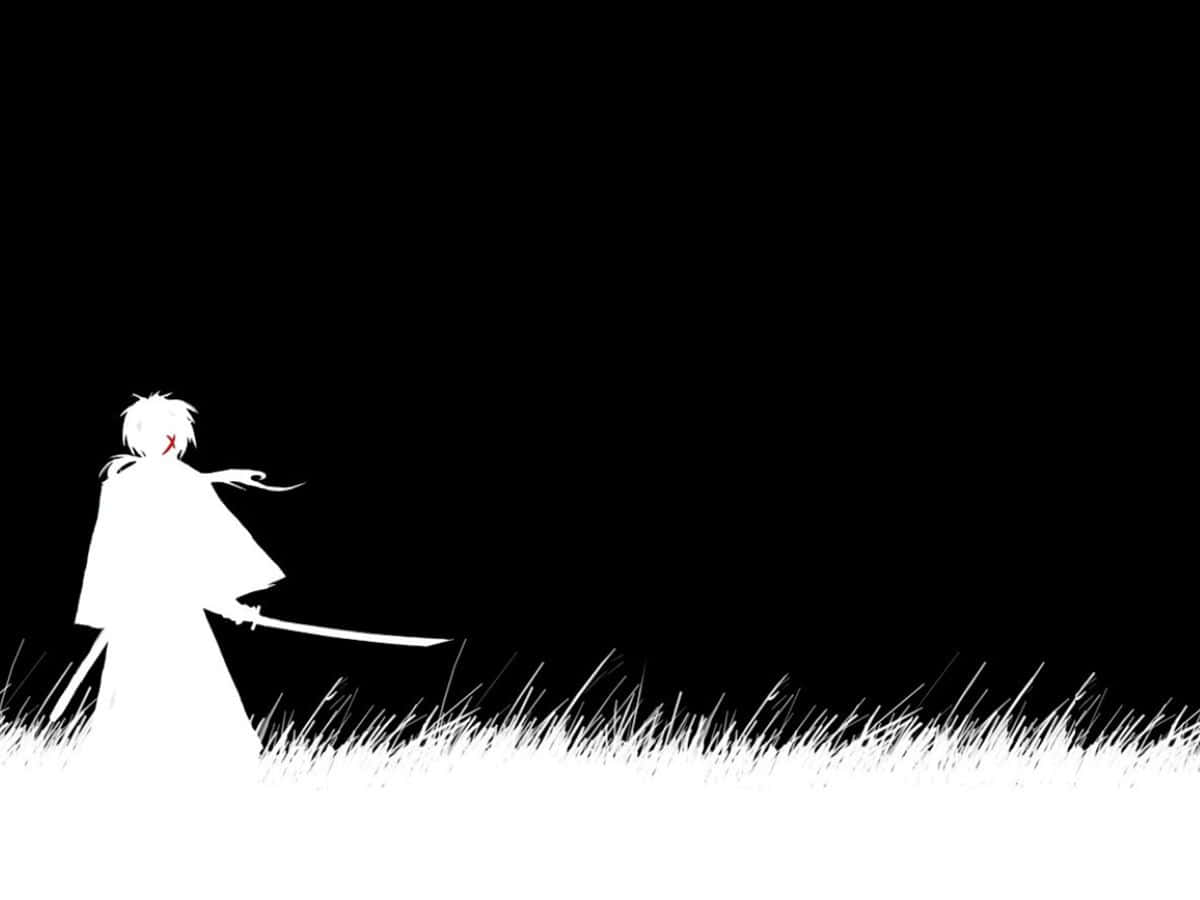 Black And White Anime Background Wallpaper