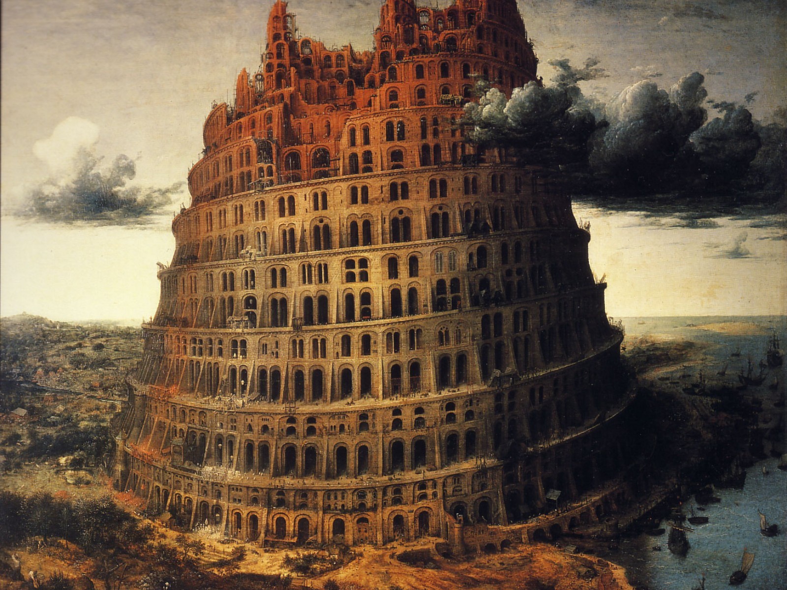Tower Of Babel Painting Wallpaper New HD