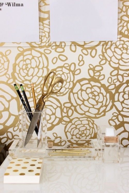  makes me Wallpaper Hygge West Petal Pusher in WhiteGold by Oh Joy 500x750
