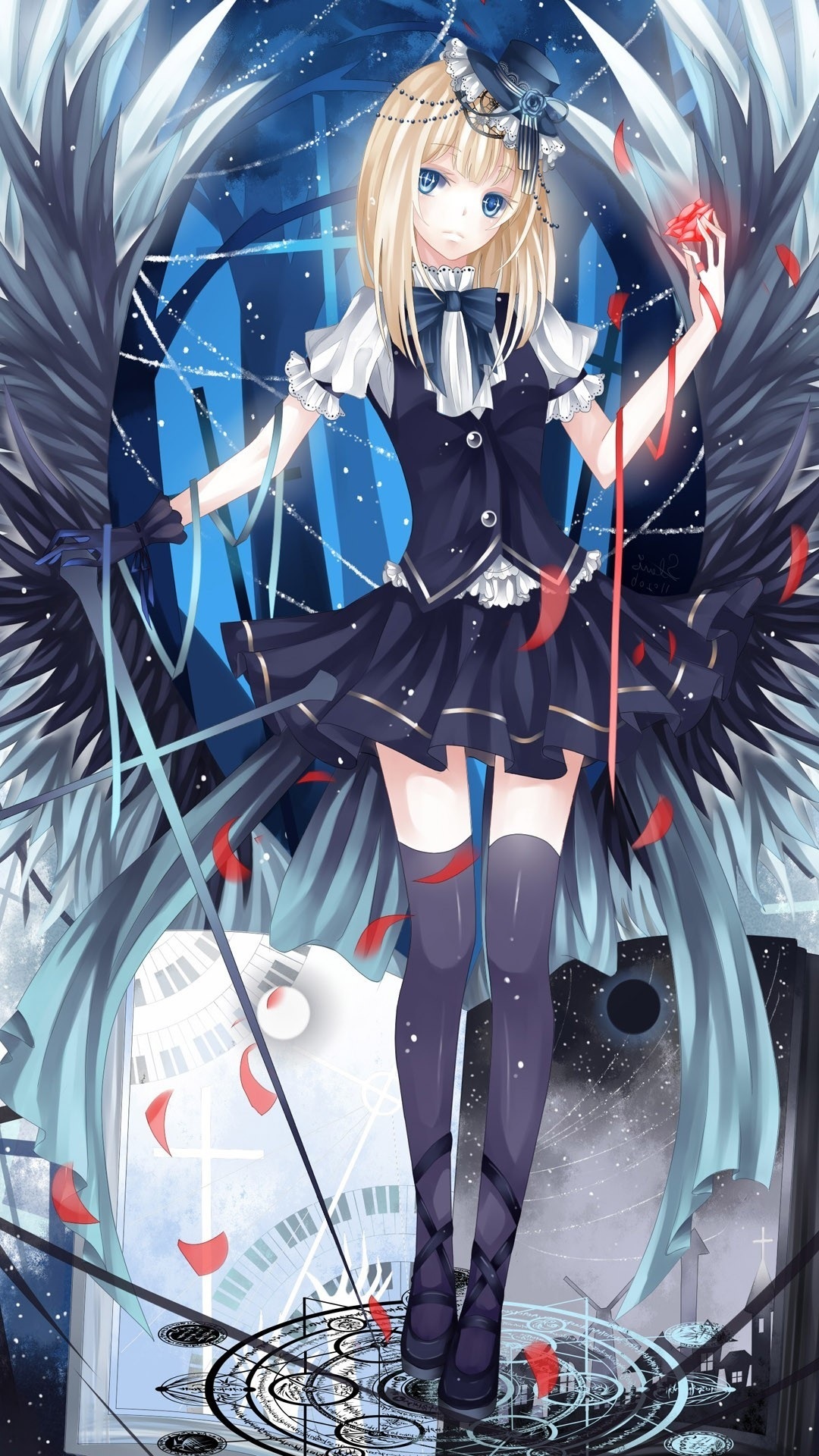 Goth Angel Anime Mobile Wallpaper