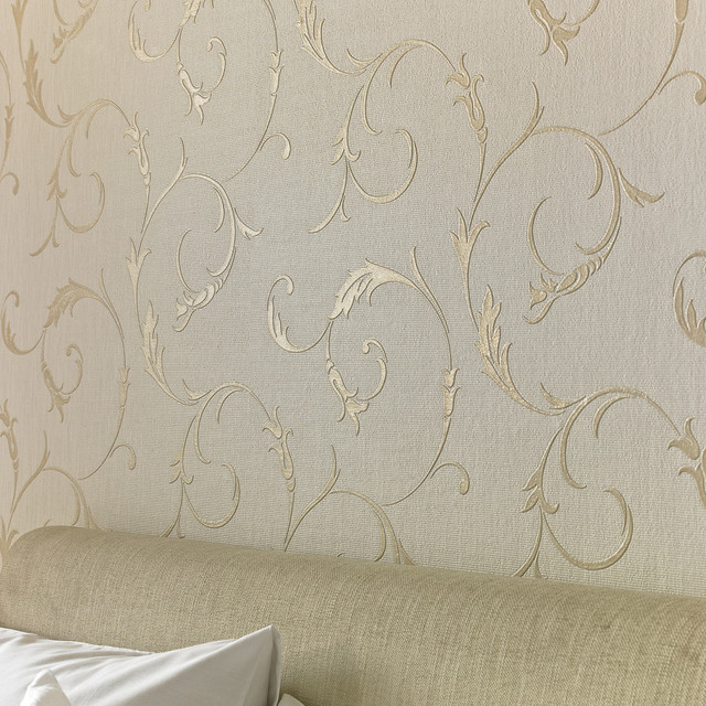 Athena White Gold Wallpaper Modern