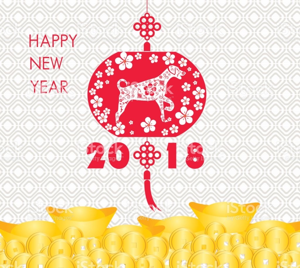 Happy Chinese New Year Card Is Gold Coins Money