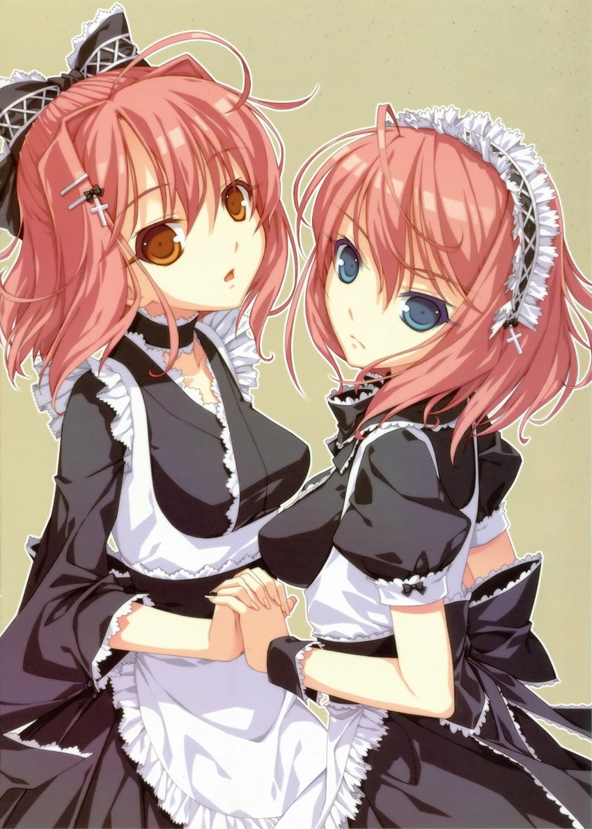 Pretty Anime Girls Wallpaper Two Cute Maids Sayori Jpg