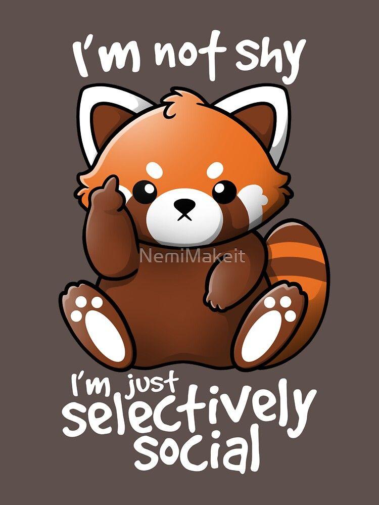 Shy Red Panda Essential T Shirt For Sale By Nemimakeit Cute