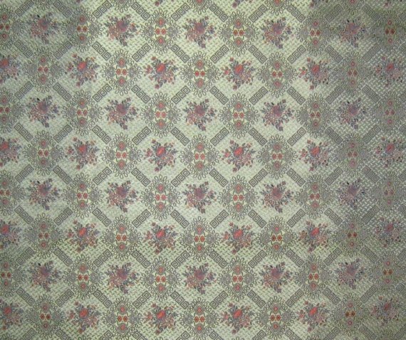 Pretty Green Victorian Wallpaper Silk Brocade Fabric By Silkfabric