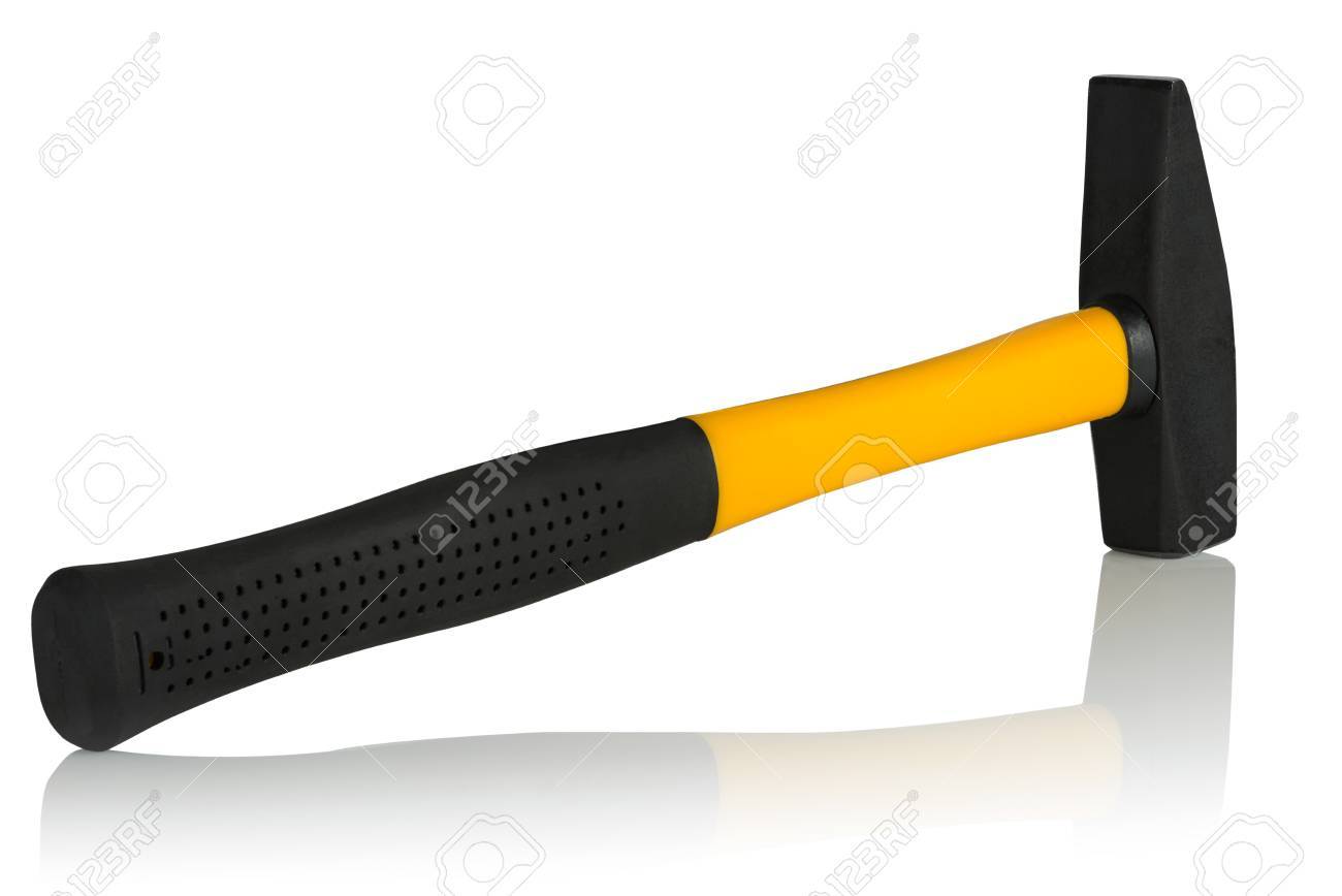 Machinist Hammer Handle Made Of Fiberglass On A White Background